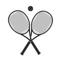 Crossed tennis rackets with tennis ball. Vector illustration Royalty Free Stock Photo